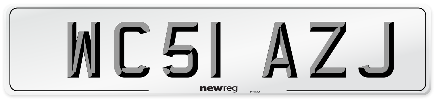 WC51 AZJ Number Plate from New Reg